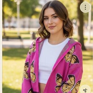 Witty Fox Women's Butterfly Y2K 2000 Aesthetics Sweater Hoodie SZ XS